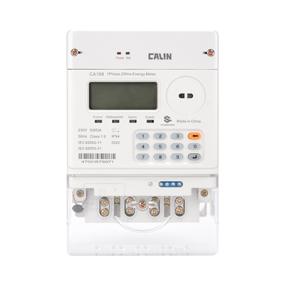Medidor eléctrico inteligente GPRS-1P IP 54 Medidor de electricidad inalámbrico calificado para un fácil despliegue y mantenimiento El medidor prepagado CA168-J STS